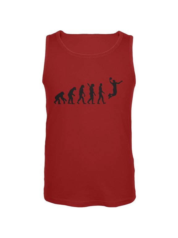 Basketball Evolution Red Adult Tank Top - Large