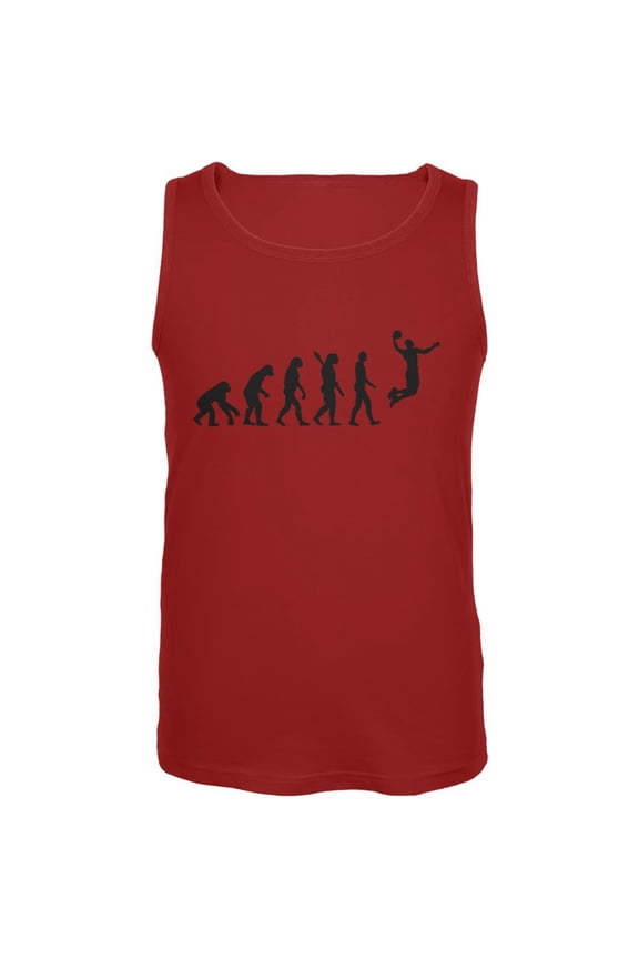 Basketball Evolution Red Adult Tank Top - Large
