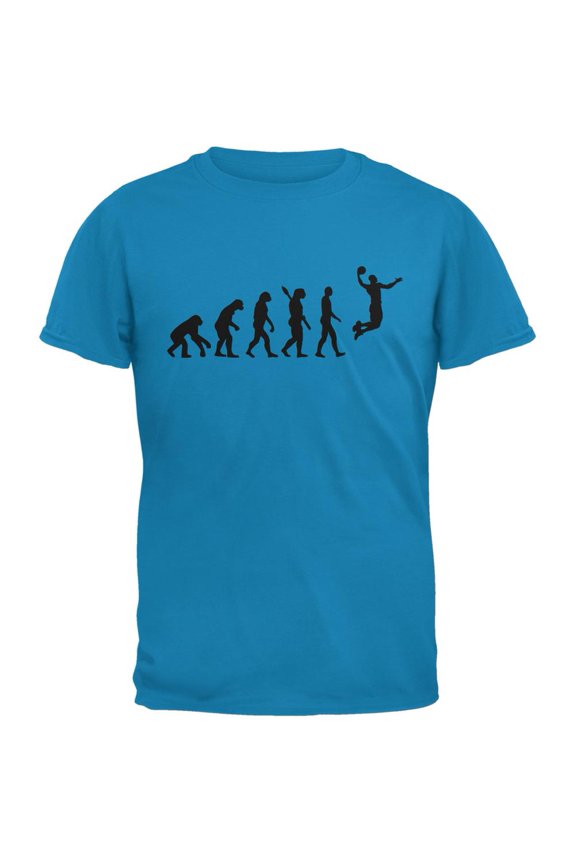 Basketball Evolution Sapphire Blue Adult T-Shirt - Large