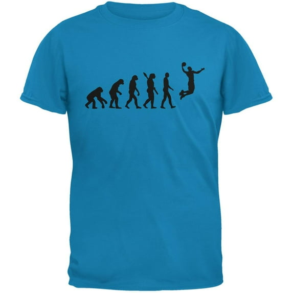 Basketball Evolution Sapphire Blue Adult T-Shirt - X-Large
