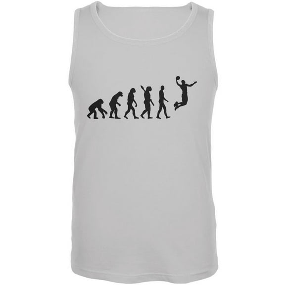 Basketball Evolution White Adult Tank Top - Large