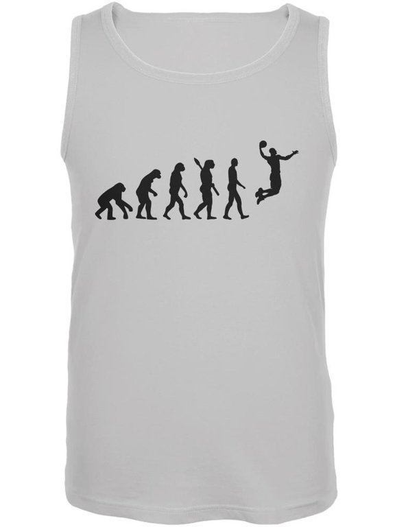 Basketball Evolution White Adult Tank Top - Medium