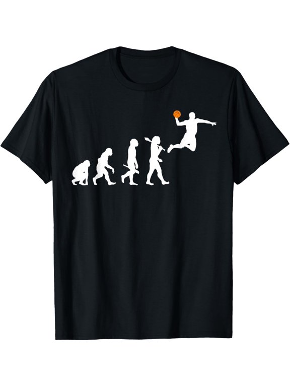 Basketball Evolution funny basketball dunk T-Shirt men and women can wear, black, white, gifts