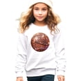 thumbnail image 1 of Basketball Faux Glitter Sweatshirt for Girls Trendy Girly Baseketball Player Pullover White Sweatshirt Youth Medium, 1 of 4