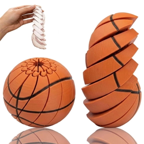 Basketball Fidget Ball, 3D Printed Chain Link Fidget Ball, Twisted spheres stress Relief Ball For Adults With Anxiety Relief