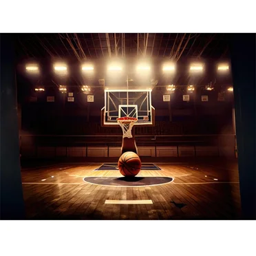 Basketball Field Stadium Spotlight Sportsman Photography Backdrops Boy Birthday Customized Portrait Photo Backgrounds