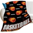 thumbnail image 1 of Basketball Fire Blanket Sports Print Throw Blankets for Couch Sofa Stuff Decor Soft Cozy Fleece Plush Flannel Bedding Blanket for Baby Boys Girls Kids Men Women Adults Lover 40"x50", 1 of 6