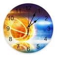 thumbnail image 1 of Basketball Fire Gradient Wall Clock Modern Design Living Room Decoration Kitchen Silent Clock Home Decor, 1 of 5