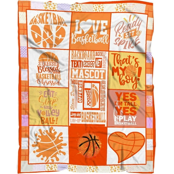 Basketball Flannel Fleece Bed Blanket Throw Blankets Lightweight Cozy for Bedroom All Season Sofa Decor Gift 40x50