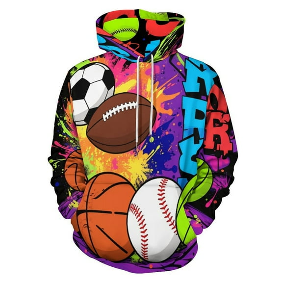 Basketball Football 3D Print Hoodie Men Women Autumn Thin Pullover Sweatshirt Vintage Streetwear Tops