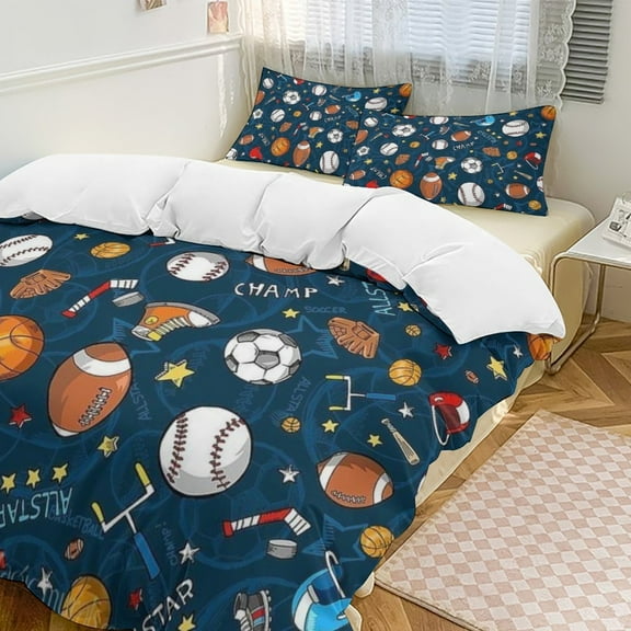 Basketball Football Bedding Set Duvet Cover Couple Bedclothes Pillowcase Customized Home Textiles Bed Set for Twin Size