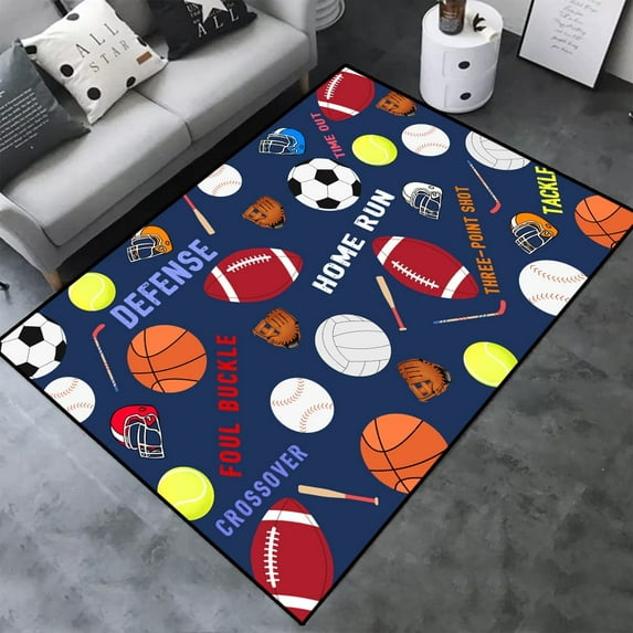 Basketball Football Carpet for Living Room Home rations Large Area Rugs for Teen Boys Playroom Bedro