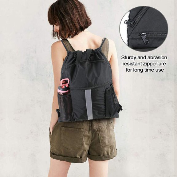Basketball Football Drawstring Backpack Belt Shoe Compartment,Peacock Blue