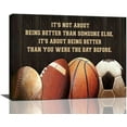 thumbnail image 1 of Basketball Football Wall Art Baseball Soccer Canvas Painting Prints Sports Inspirational Quotes Pictures Wall Decor Gifts for Boy Modern Artwork Home Decoration for Boys Room Bedroom Office 16"x12", 1 of 6