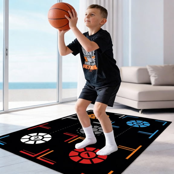 Basketball Footwork Training Mat, Large Silent Nonâ Agility Footstep Practice Pad, Portable Indoor Basketball Exercise Mat For Adults To Boost Speed & Coordination