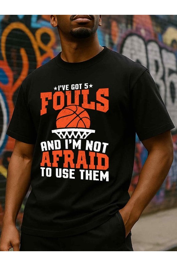 Basketball Foul Tee men Exercise 180G 100% Cotton black Running basketball Basic Unisex Shirt Graphic tshirts Vintage Unisex Shirt Printed tshirts