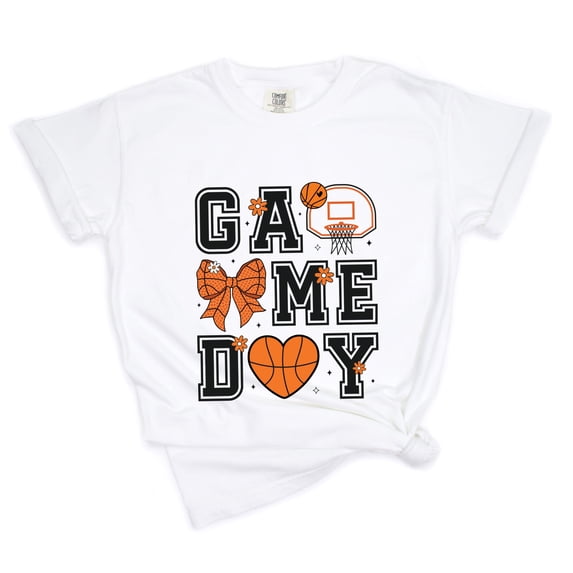 Basketball Game Day Coquette - Women's Garment Dyed Graphic T-Shirt