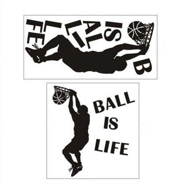 Basketball Game Printed Wall Stickers Is Life Pvc Wall Stickers