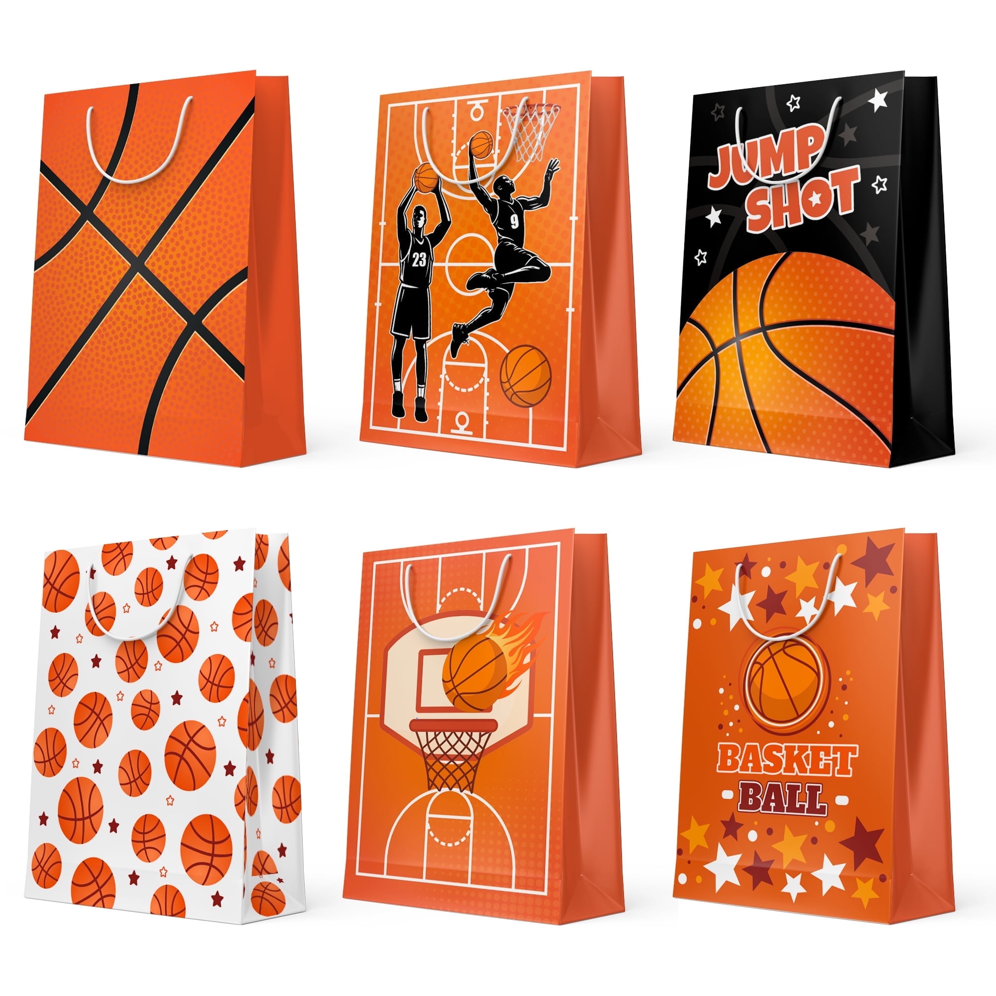 Basketball Gift Bags, 24 Pcs Basketball Gifts Paper Bag Set - Basketball Treat Bags, Basketball Party Bags & Basketball Goody Bags for Basketball Party Decorations & Basketball Birthday Decorations