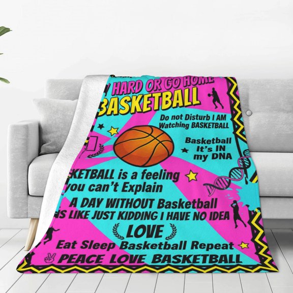 Basketball Gift Blanket for Boys and Girls Ages 8 to 16, Basketball Gifts for Lovers and Players, Gifts for Men and Coaches, Soft Throw Blanket 50x40