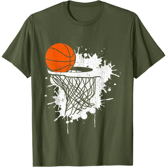 Basketball Gift Player Baller Sport Softstyle T-Shirt for Men Women Kids,Military Green Color,Size 3T
