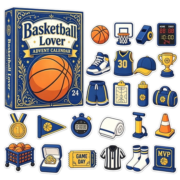 Basketball Gifts, Basketball Advent Calendar, Basketball Lover Gifts, Sports Countdown Calendar, 24 Day Advent Calendar, Basketball Acrylic Ornaments