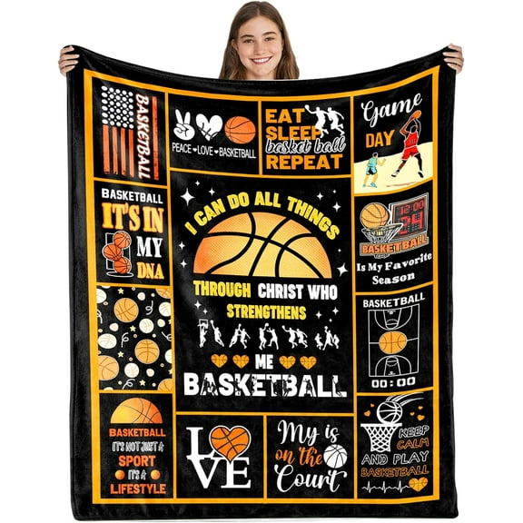 Basketball Gifts,Basketball Gifts for Boys,Gifts for Basketball Lovers,Basketball Gifts for Kids Soft Cozy Flannel Blanket for Basketball Lover 40"x 50" Throw Blanket for Birthday