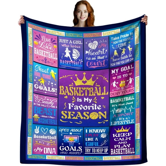 Basketball Gifts Blanket for Girls Women Soft Flannel Basketball Throw Blankets Sport Merch Basketball Decor Stuff Gifts Basketball Team Coach Basketball Lovers Kids Adults 50"X40"