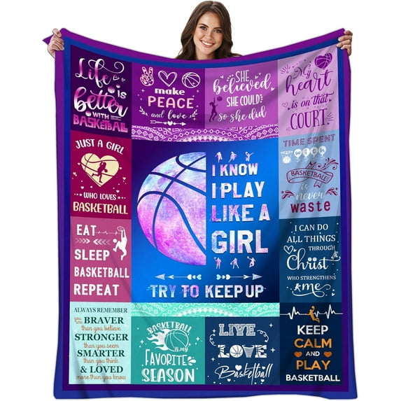 Basketball Gifts Blanket for Girls Women Ultra Soft Flannel Basketball Throw Blanket Merch Sport Basketball Gifts for Basketball Team Lovers Stuff 40X50