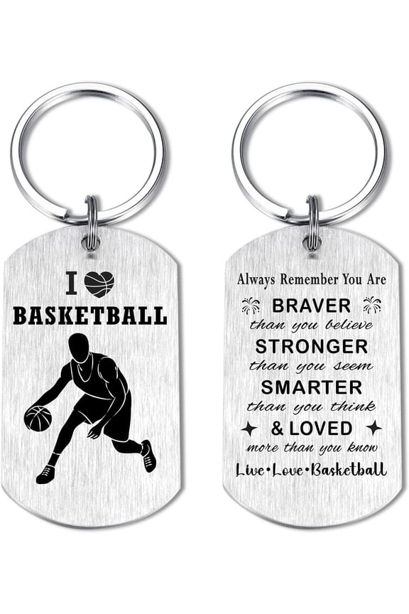 Basketball Gifts for Boys, Positive Basketball Lover Keychain for Players Team, Sports Ball Themed Stuff