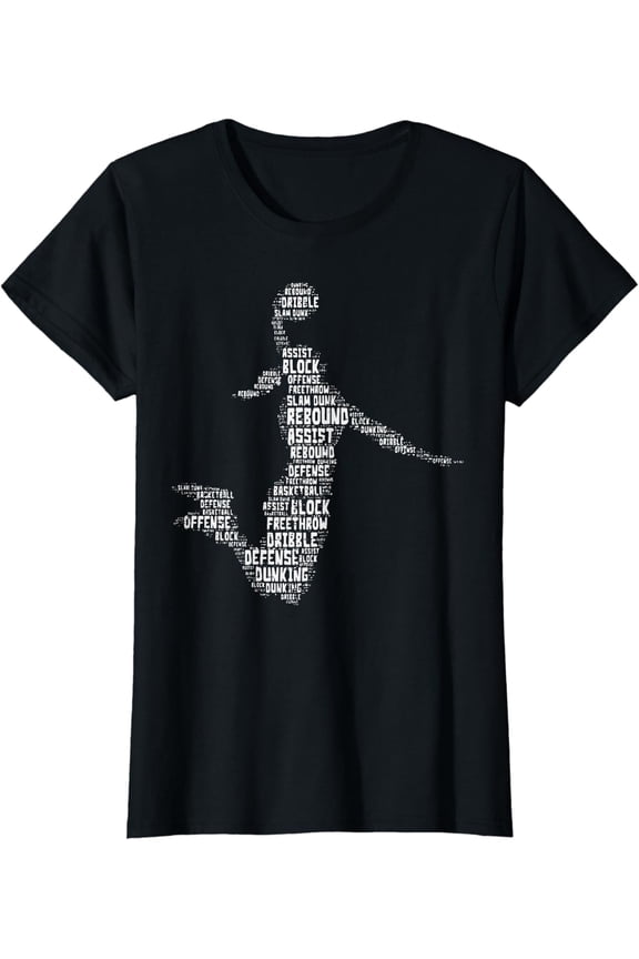 Basketball Girl Dunk Words Player Women Girls Kid Teen T-Shirt Size S-5XL