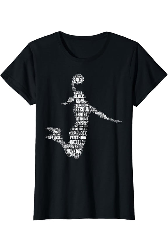 Basketball Girl Dunk Words Player Women Girls Teen Graphic T-Shirt