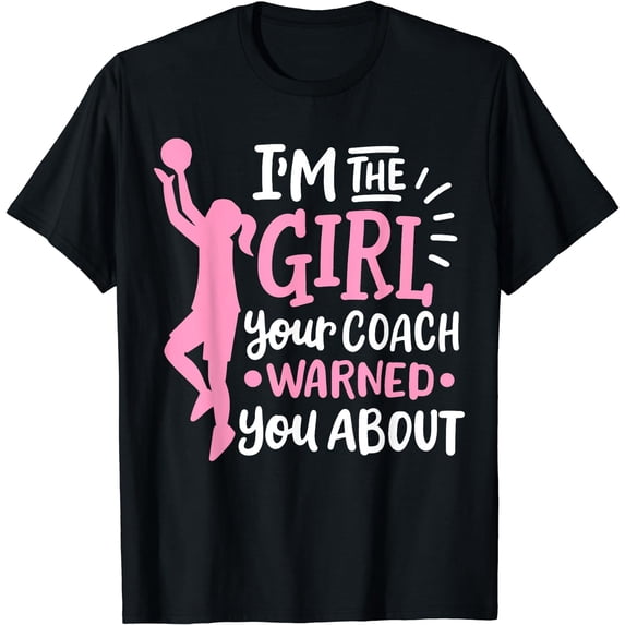 Basketball Girl T-Shirt Black X-Large