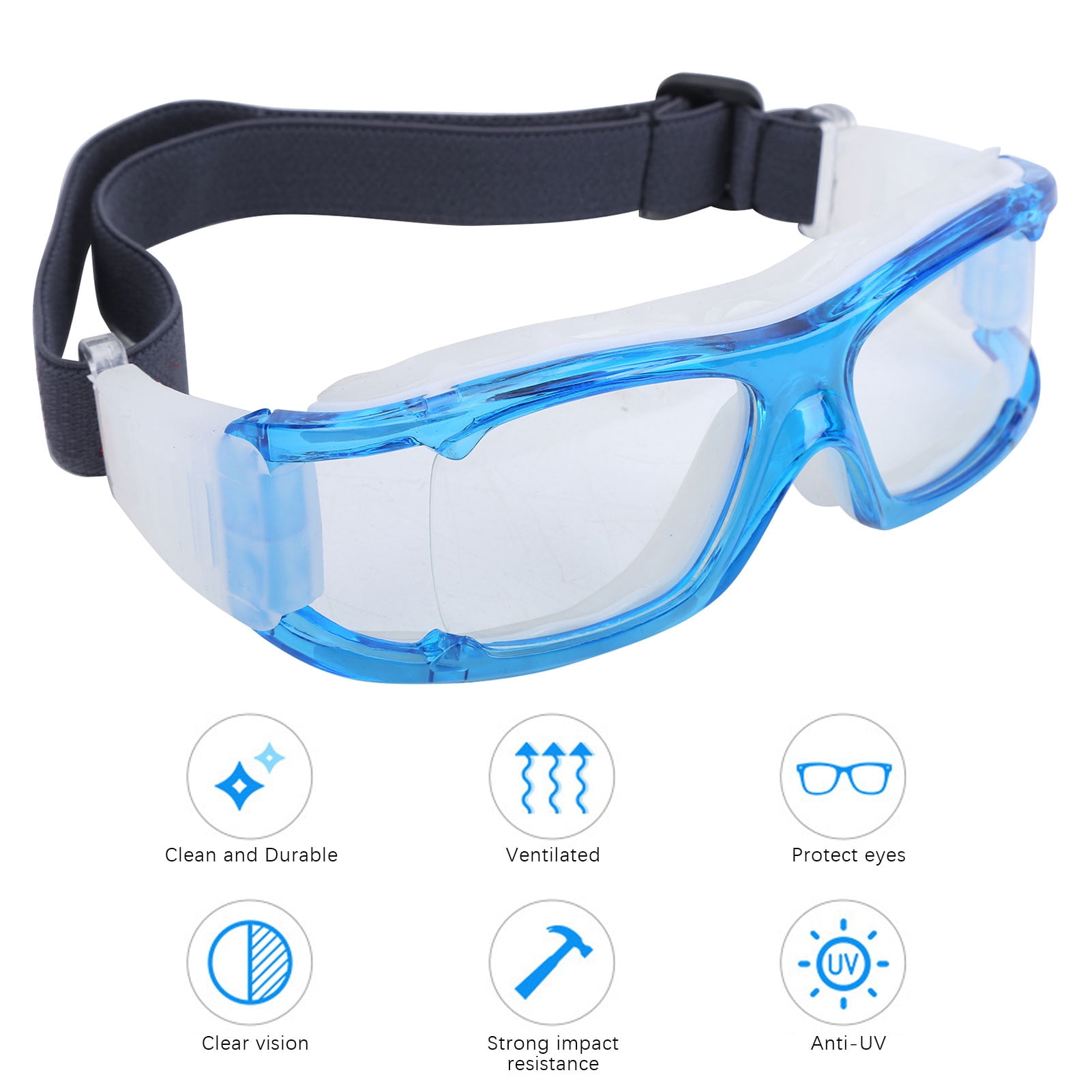 Basketball Glasses, Lightweight Head Band Anti Fog Sport Goggles With