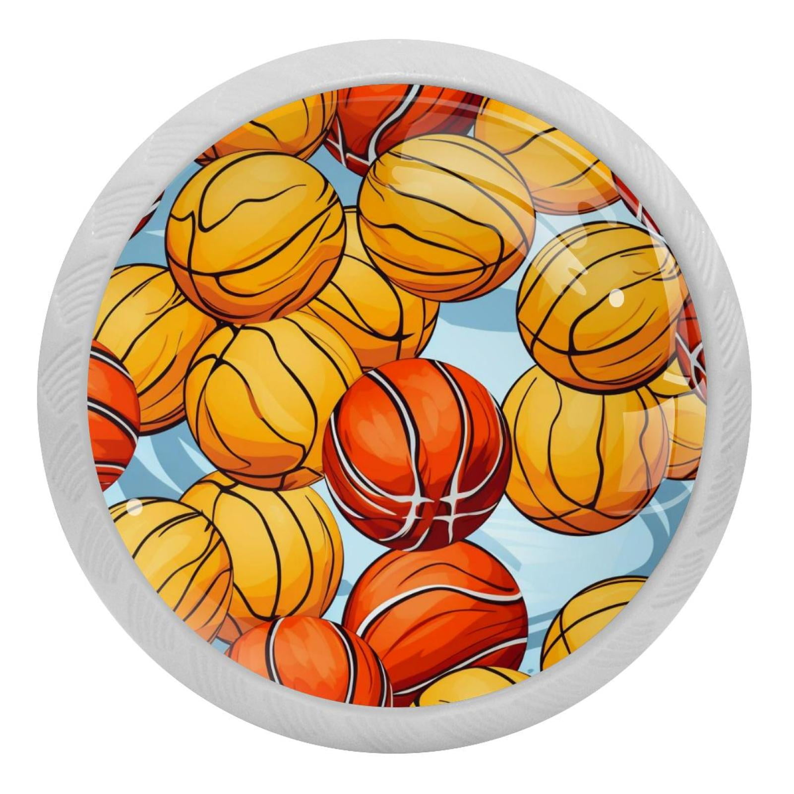 Basketball GlowintheDark Round Drawer Pulls, 4Pack Fluorescent