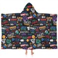 thumbnail image 1 of Basketball Graffiti Pattern Hooded Bath Towel，60"x35" for Ages 3 To 12 Kids, Quick Dry Lightweight Soft Microfiber Hood Beach Towel Cover Up for Kids, 1 of 7