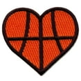 thumbnail image 1 of Basketball Heart Embroidered Iron On Patch, 1 of 1