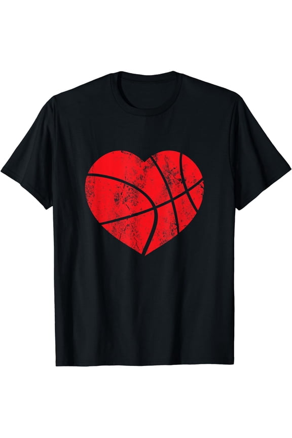 Basketball Heart Love Valentines Day Sport Player T-Shirt