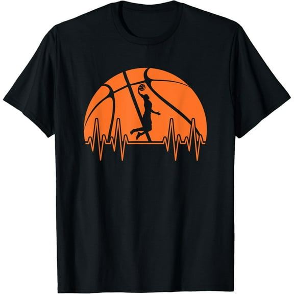 Basketball Heartbeat Basketball Player Men Boys T-Shirt