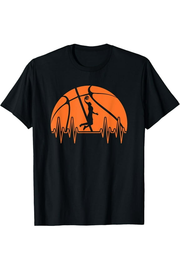 Basketball Heartbeat Basketball Player Men Boys T-Shirt