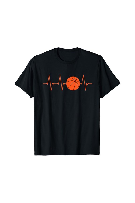 Basketball Heartbeat Bball Gift T-Shirt Size S-5XL