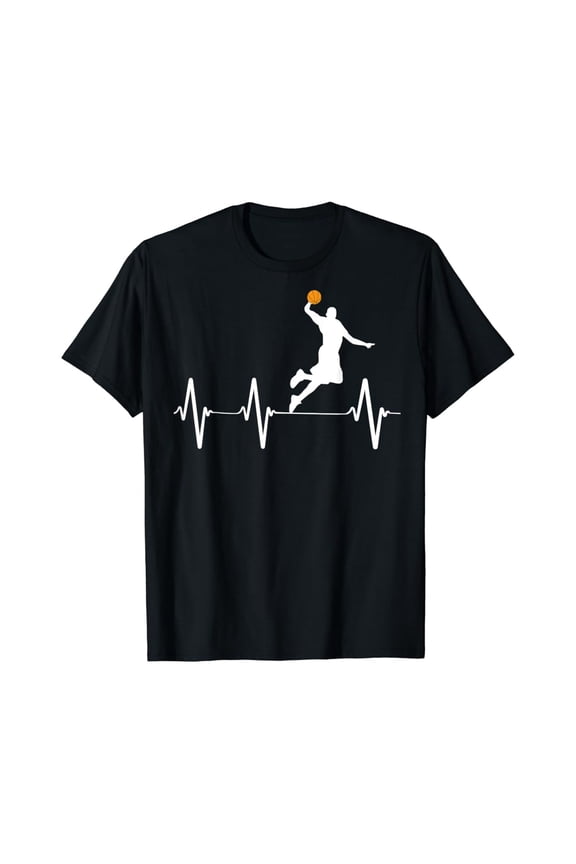 Basketball Heartbeat Pulse Sports Graphic T-Shirt