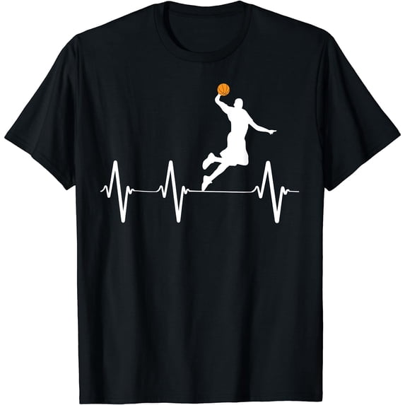 Basketball Heartbeat Shirts for Men and Boys T-Shirt
