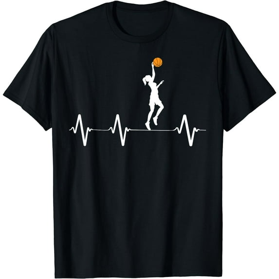 Basketball Heartbeat Shirts for Women and Girls T-Shirt