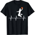 thumbnail image 1 of Basketball Heartbeat Shirts for Men and Boys T-Shirt, 1 of 4