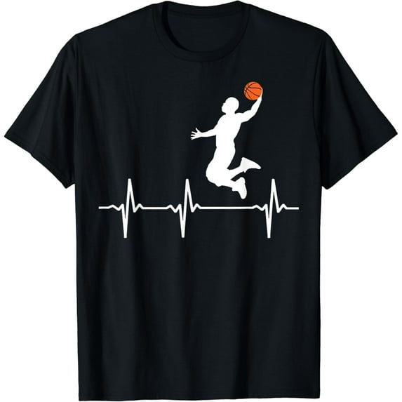 Basketball Heartbeat Shirts for Men and Boys T-Shirt