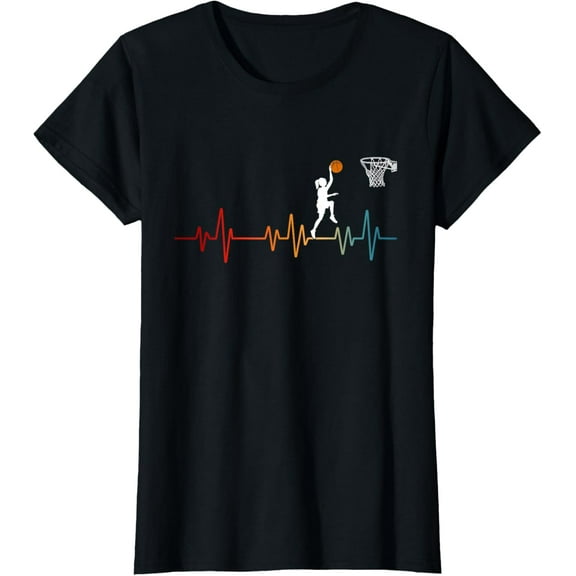 Basketball Heartbeat for Women and Girls T-Shirt