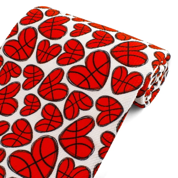 Basketball Hearts Bullet Fabric 6" Strip
