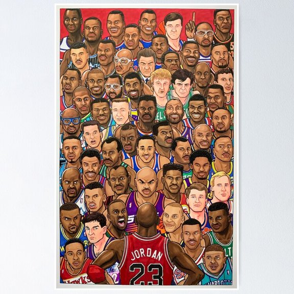 Basketball History All Legend Players Team Compilation Athletic Wall Art, Unframed Poster