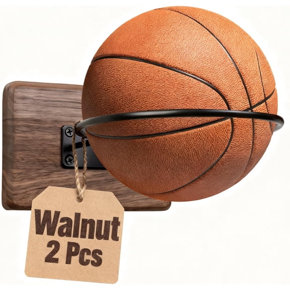Basketball Holder Wall Mount, Solid  Ball Holder for Storage Soccer Volleyball Football Autograph Ball , Basketball Rack Display for Boys  Accessories Organizer & Wall Decor